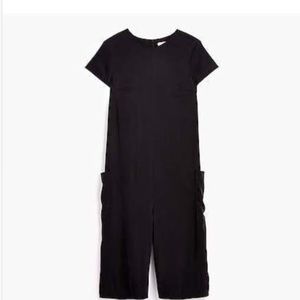 Universal Standard for J.Crew Cupro wide-leg jumpsuit Size Medium Black